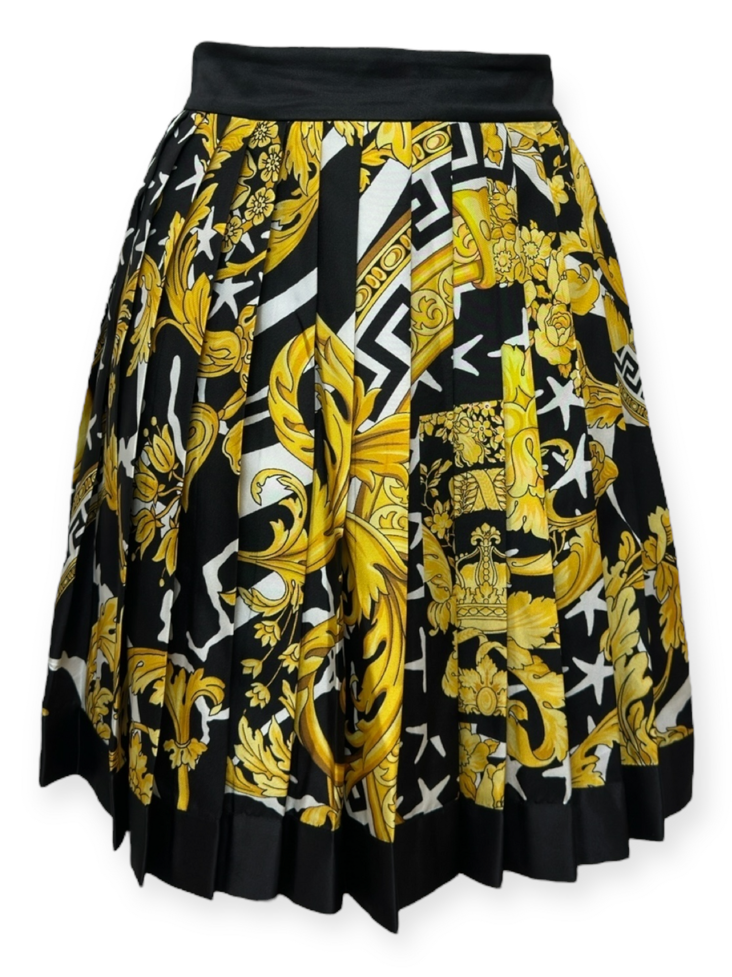Versace – Jupe Plissée en Soie – Baroque Iconique – Made in Italy