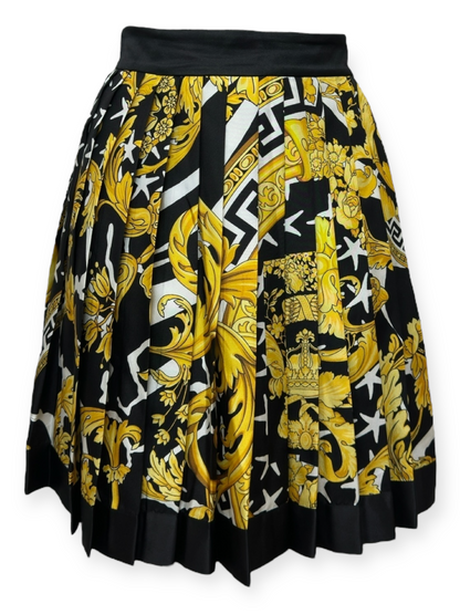 Versace – Jupe Plissée en Soie – Baroque Iconique – Made in Italy