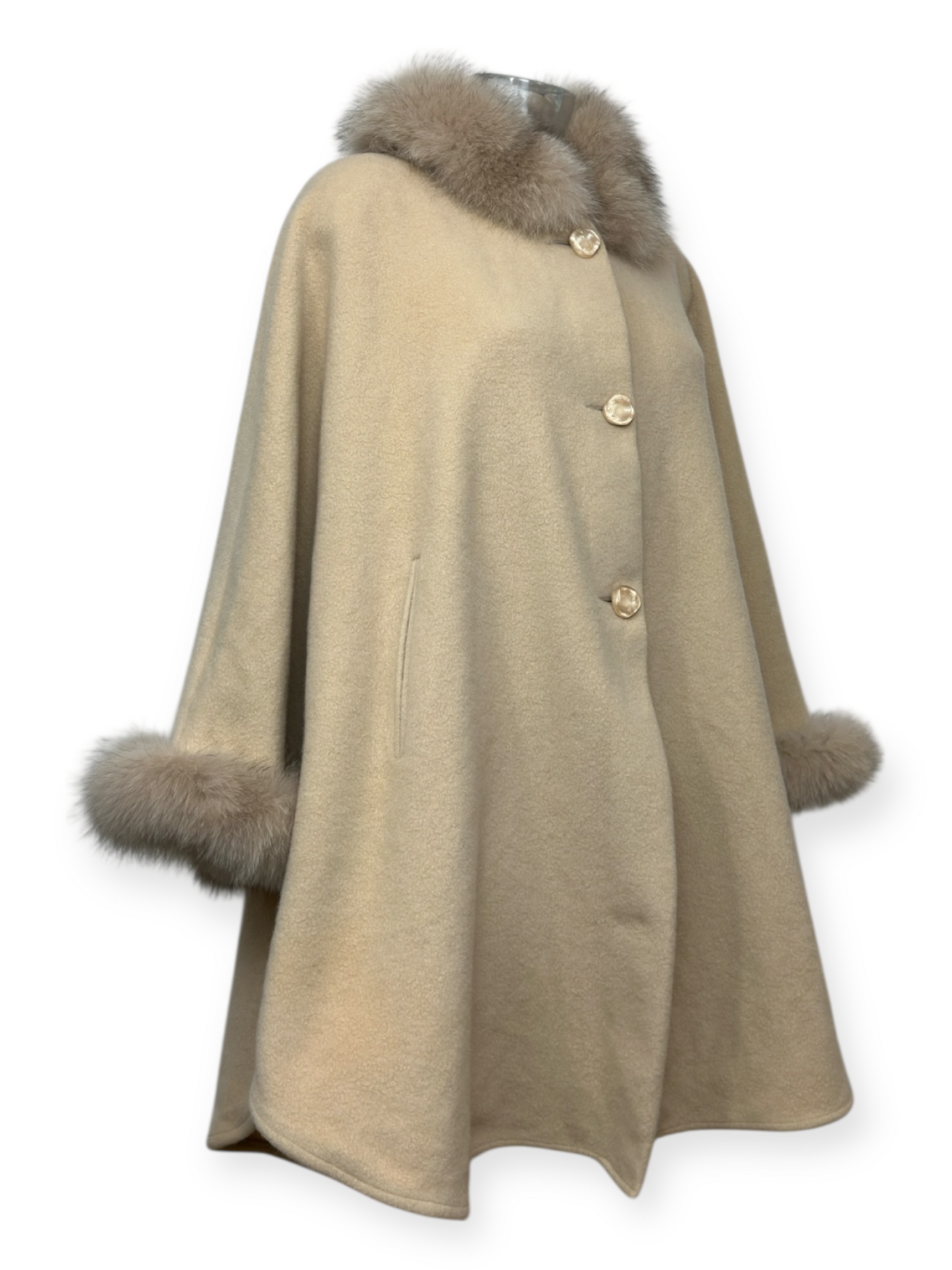 Sélection Paris Bonheur - Beldam Paris- Cape 90 col fourrure - Made in France