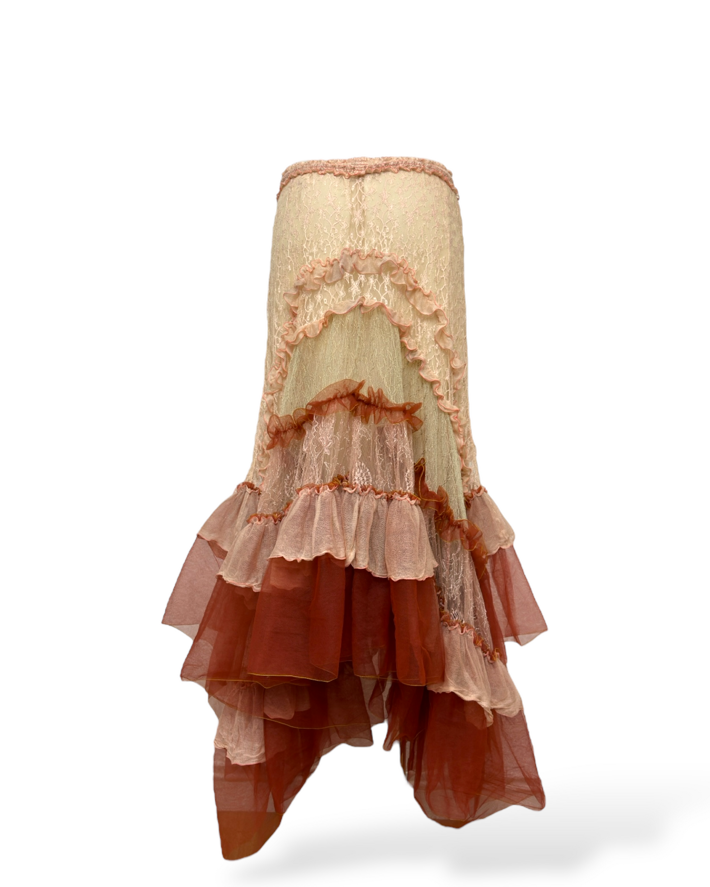 Chloé – Jupon Long Asymétrique – Dentelle & Volants  – Automne/Hiver 2016