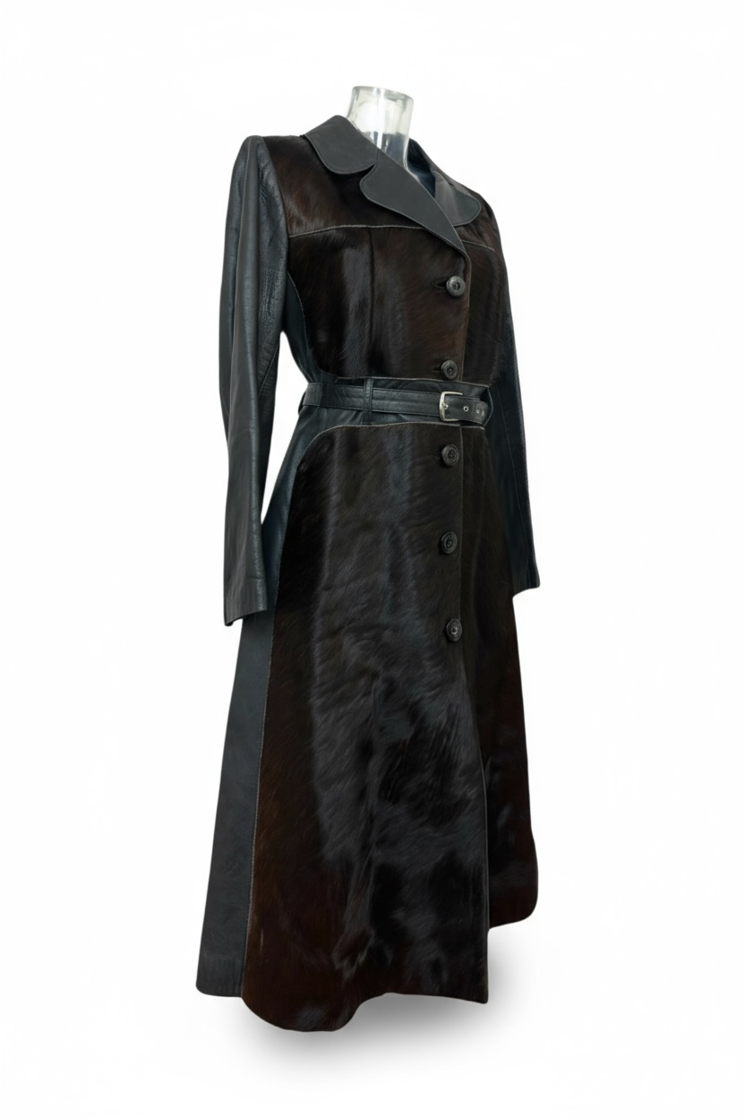 Sélection Paris Bonheur - Manteau Cuir  - Marron - Années 70