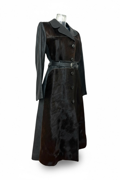 Sélection Paris Bonheur - Manteau Cuir  - Marron - Années 70